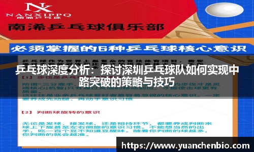 乒乓球深度分析：探讨深圳乒乓球队如何实现中路突破的策略与技巧